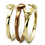 Valoncio Cuore Ring — Claddagh heart ring in ion-plated gold over stainless steel — view 3