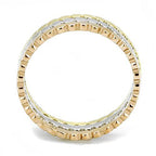Valoncio Eternità Stacking Ring — three slim bands in ion-plated gold, rose gold and steel — view 3