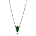 Valoncio Amalfi Pendant — marquise malachite pendant in ion-plated gold over stainless steel